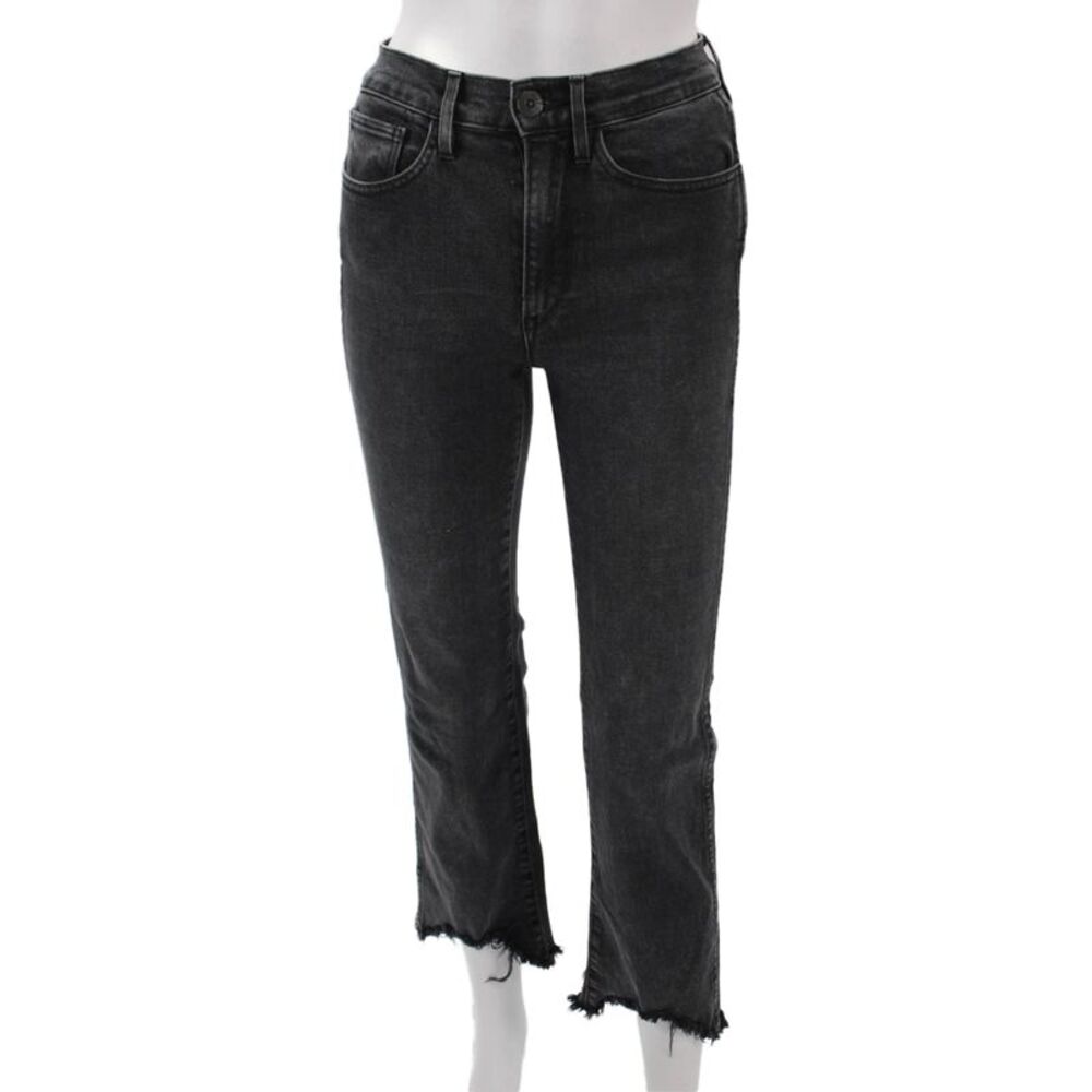 3x1 NYC Womens Cropped Skinny Dark Gray High Rise Jeans Size 23